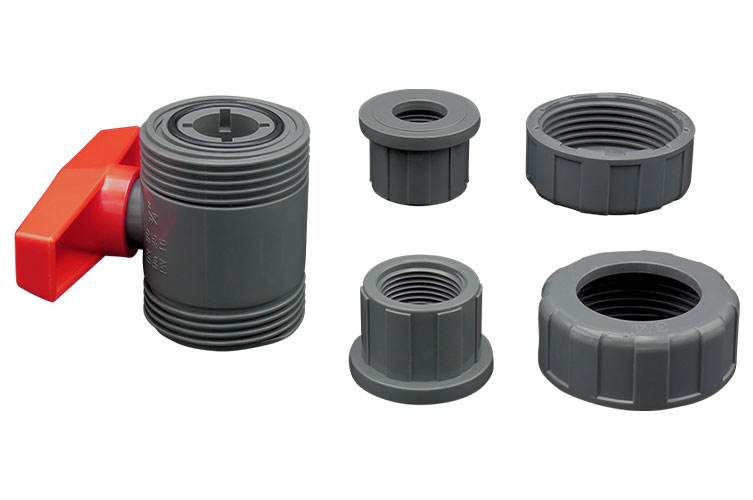 PVC 3/4"(20) BALL VALVE ﾕﾆｵﾝ ﾈｼﾞ式