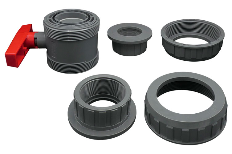 PVC 3"(75) BALL VALVE ﾕﾆｵﾝ ﾈｼﾞ式