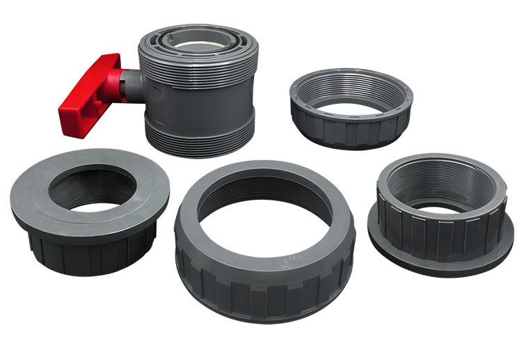 PVC 4"(100) BALL VALVE ﾕﾆｵﾝ ﾈｼﾞ式